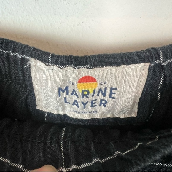 Marine Layer Pull On Allison Ankle Pants Size M Black Windowpane Lightweight - Picture 5 of 7